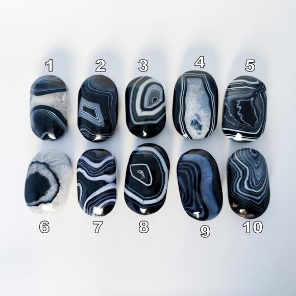 Black Agate Palm Stone Protection Crystal - Picture 8 of 10